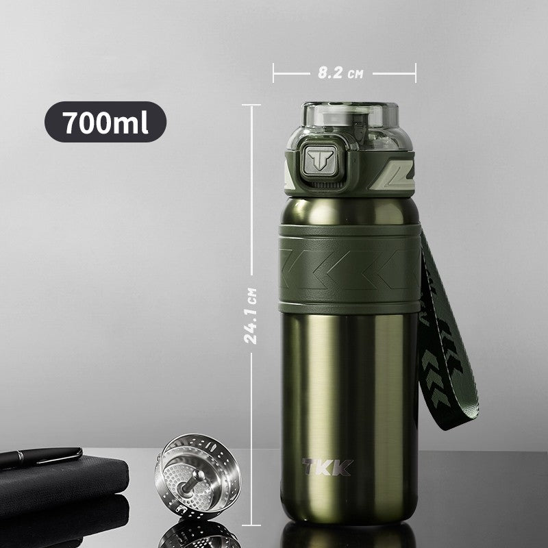 TKK กระติกน้ำเก็บความเย็น 24oz สูญญากาศ สแตนเลส SUS316 พร้อมหลอดดูด ใช้ยกดื่มได้ Insulated Tumbler