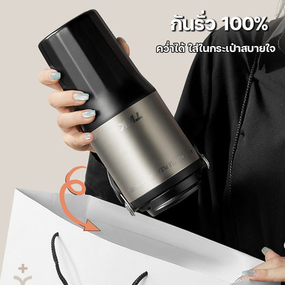 TKK แก้วน้ำเก็บความเย็น 700ml สำหรับใส่กาแฟ สแตนเลส 316 เคลือบเซรามิค พร้อมหลอดดูดและยกดื่ม  2in1 (Copy)