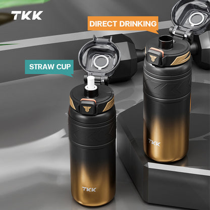 TKK กระติกน้ำเก็บความเย็น 24oz สูญญากาศ สแตนเลส SUS316 พร้อมหลอดดูด ใช้ยกดื่มได้ Insulated Tumbler