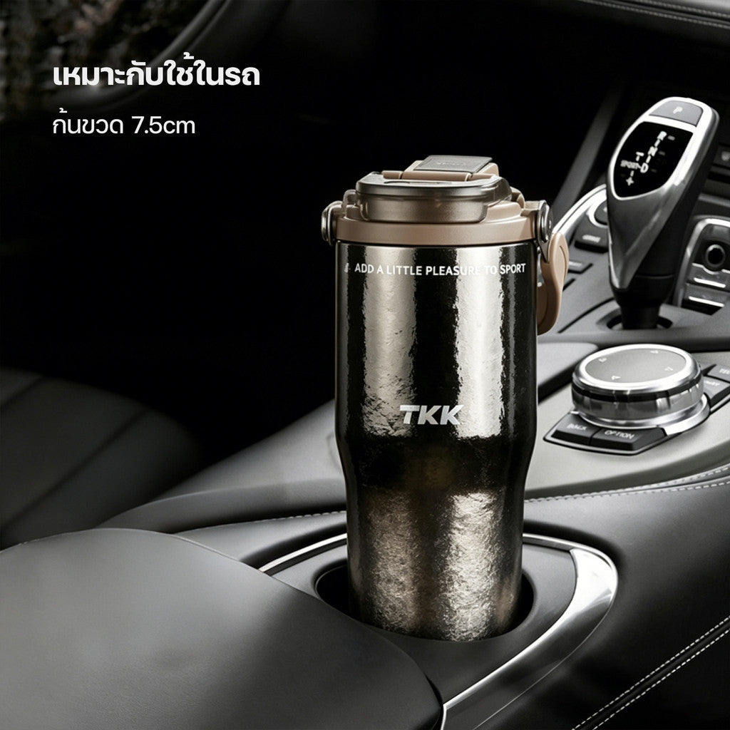 TKK 4002 แก้วไทเทเนียมแท้ 700ml น้ำหนักเบา ไม่ดูดกลิ่น เก็บร้อนเย็น พร้อมหลอด 2in1 Titanium Water Bottle