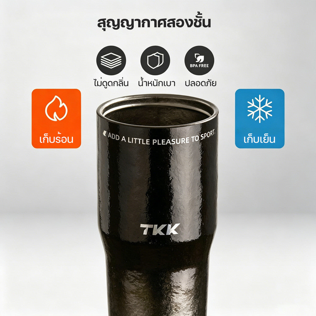 TKK 4002 แก้วไทเทเนียมแท้ 700ml น้ำหนักเบา ไม่ดูดกลิ่น เก็บร้อนเย็น พร้อมหลอด 2in1 Titanium Water Bottle