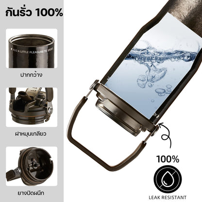 TKK 4002 แก้วไทเทเนียมแท้ 700ml น้ำหนักเบา ไม่ดูดกลิ่น เก็บร้อนเย็น พร้อมหลอด 2in1 Titanium Water Bottle