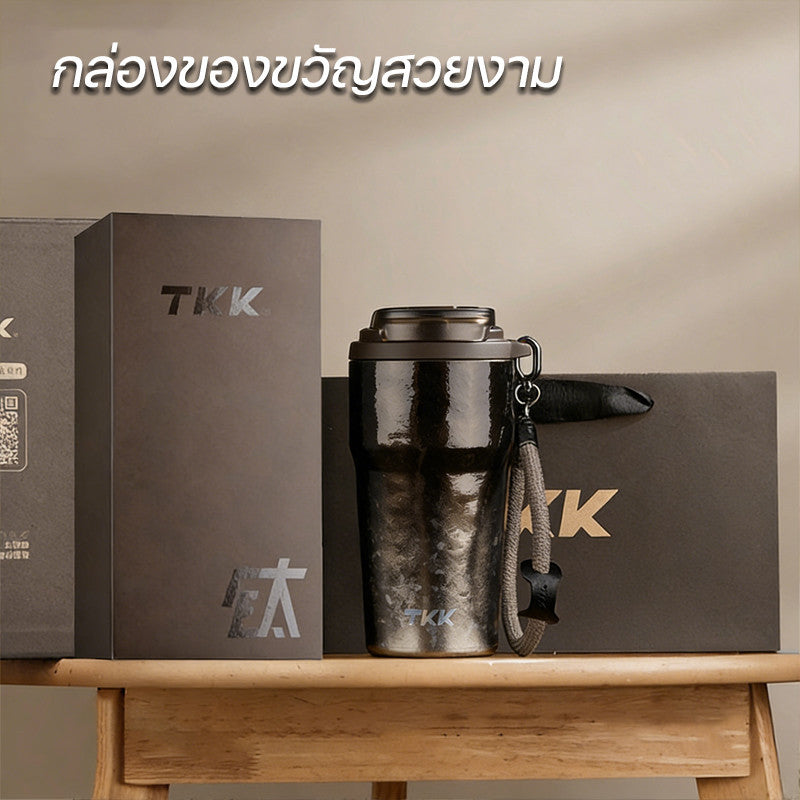 TKK แก้วไทเทเนียมแท้ 630ml Ti บริสุทธิ์ 99.9% กระติกน้ำเก็บเย็น เพื่อสุขภาพ สำหรับ แกแฟ เครื่องดื่ม