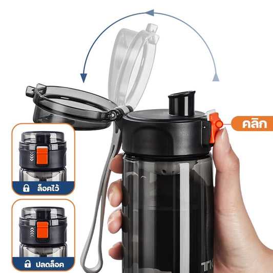TKK ขวดน้ำ พลาสติก Tritan BPA FREE ขนาด 400ml และ 500ml เบา พกพาง่าย รุ่นยกดื่ม สำหรับเด็กและผู้ใหญ่