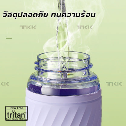 TKK กระบอกน้ำ 600ml พลาสติก Tritan BPA Free พร้อมหลอดดูด พกพาง่าย กันรั่ว สำหรับทำงาน ออกกำลังกาย