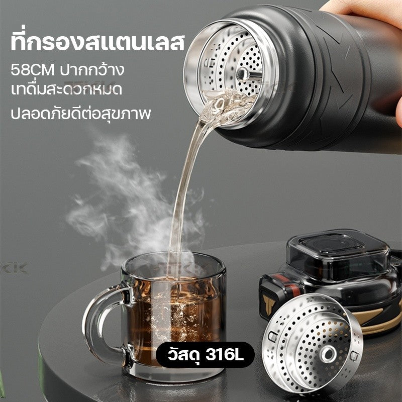 TKK กระติกน้ำเก็บความเย็น 700ml สแตนเลส 316 หลอดดูด ยดื่ม 2in1 กันรั่ว พกพาง่าย สำหรับออกกำลังกาย