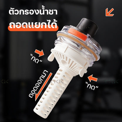TKK แก้วเก็บความเย็น 1200ml พร้อมหลอดดูด แก้วกาแฟเคลือบเซรามิก กระติกน้ำแบบมีหูจับ สแตนเลส 316
